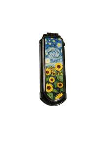This 2-In-1 Folding Comb With Mirror And Massage Function, Printed With Cute Star, Heart, Sunflower And Colorful Flower Patterns. Portable And Lightweight, Perfect For Daily Commute, Business Trip, Travel, Outdoor Activities, Dating And Student Dorm Use, A Convenient And Practical Hair Styling Tool. - Black - View 12