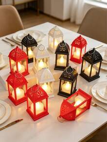 6pcs Mini Hollow Lanterns, Creative Birthday Romantic Guiding Lights, Bedroom Desk Decor Atmosphere Lamp, Suitable For Multiple Scenes - Multicolor - View 5