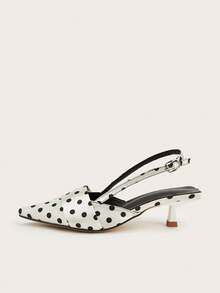 2024新款优雅时尚女士后系带套脚鞋（鞋面随机裁剪） - 黑與白 - 查看 3