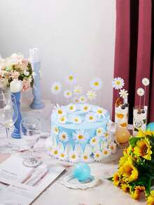 1/5 pièces Décorations de gâteau à la marguerite, Décorations de gâteau à la marguerite, Décoration de gâteau à motif marguerite, Décorations de gâteau à la marguerite, Décoration de cure-dents à la marguerite pour cupcakes, Fleurs de marguerite de printemps, Décoration de fleurs en papier polyvalente, Convient pour la table de dessert d'anniversaire, le mariage, la douche de mariage, 1 set - Multicolore - Voir 5
