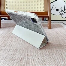 1 件装抽象线条星形印花平板电脑保护套，带笔槽、多角度磁吸支架和自动休眠/唤醒功能，兼容 iPad Pro/Air、三星、小米 Pad 5/6/7、华为 MatePad 和荣耀平板电脑。 - 彩色 - 查看 8