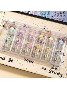 6 PIEZAS Cinta correctora de papel de base de color mini - Estilo transparente y simple, utilizada para cubrir errores de escritura con una cobertura fuerte y no se rompe fácilmente. Adecuada para el aprendizaje diario, la corrección y la corrección - Multicolor - Ver 10