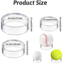 1/3/6/12pcs Clear Round Ball Display Stand, Transparent Baseball Box, Golf Ball Box, Small Baseball Acrylic Display Rack With Round Acrylic Plastic Display Stand, For Decorating Egg Crystal Ball, Golf Ball, Baseball, Softball, Tennis Ball, Ball Collections, 3 Different Sizes Provided - Transparent Circle - View 5