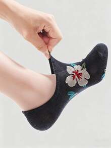 5 pares de calcetines de barco finos, transpirables y con estampado de dibujos animados para mujer, adecuados para uso diario en verano - Multicolor - Ver 2