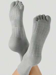 1/2/3 Pairs Men's Solid Color Five Finger Socks, Odor-Resistant-Wicking Sports Cushioned Massage Toe Socks, Couples Socks - Nhiều màu - Xem 9