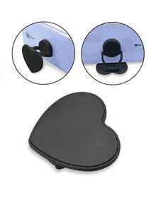 1pc Minimalist Heart-Shaped Multi-Function Foldable Phone Stand, Slouchy Desktop Phone Holder, Versatile Phone Case Accessory - Black - View 3