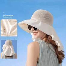 Mũ chống nắng nữ thoáng khí, nhanh khô, chỉ số chống tia UV UPF 50+, có vành che cổ, thích hợp cho câu cá, leo núi, cắm trại. - A - Xem 2
