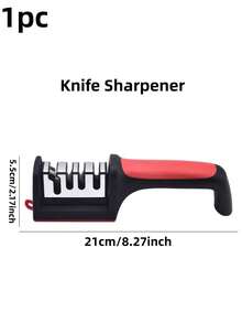 1pc Multi-Function Knife Sharpener, Household Sharpening Stone, Rapid Knife Sharpener With Fixed Angle For Scissors, Knives, Fully Automatic Blade Sharpening, Portable Sharpening Tool - Black - View 3