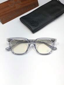 Monturas de gafas de acetato estilo Croix, monturas ópticas de marco completo a para hombres y mujeres, adecuadas para lentes graduados. - Plata transparente - Ver 9