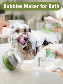 1 chiếc bàn chải tắm thú cưng 2 trong 1 tích hợp bình đựng dầu gội, bàn chải mềm mại massage giúp làm sạch lông cho chó và mèo. - Nhiều màu - Xem 9