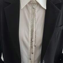 1枚金色水滴流苏别针胸针，优雅链条吊坠胸针，适合搭配外套和衬衫，男女皆宜的朋克风个性胸针 - 水滴胸針 - 查看 10