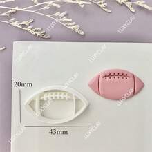 Khuôn cắt đất sét polymer in 3D hình bóng rổ, bóng đá, bóng chuyền, bóng chày, quần vợt, bóng bầu dục, khuôn làm khuyên tai bằng đất sét, dụng cụ thủ công. - trắng - Xem 11
