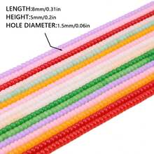 Khoảng 163 hạt cườm thủy tinh giả ngọc bích kích thước 5x8mm, hạt dẹt, hạt đệm, vật liệu làm trang sức thủ công DIY. - Hạt bàn tính - Xem 5