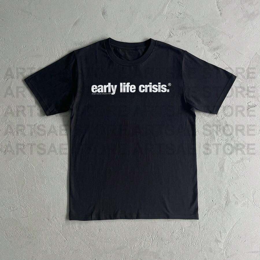 Nettspend Early Life Crisis Heavy Cotton Tee Shirt - Nettspend Early Life Crisis Tshirt_7007400418 - Black - View 1