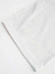 Mono de diseño minimalista Vela Rue con cierre de gancho y cremallera, pantalones anchos de color azul marino sólido semitransparente y ligeros, pantalones anchos de moda para todas las estaciones - Blanco - Ver 5