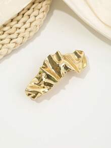 1pc Fashionable Asymmetrical Alloy Spring Clip Hair Accessory For Women,Hair Slide,Claw Clips - Gold - View 7
