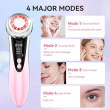 Professional Facial Massager - Anti-Aging & Skin-Firming Device. Features 4 Modes, 3 Intensity Levels, And USB-Rechargeable Ionic Infusion Technology. Utilizes Thermal Therapy To Lift And Contour, Effectively Diminishing Wrinkles And Dark Circles. - Multicolor - View 8