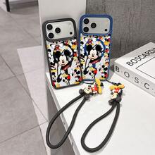 This Disney Mickey Mouse Lanyard Phone Case Is Fully Covered In TPU Material, Features Strong Magnetic Closure, Is Shockproof And Lightweight, And Is Compatible With IPhone17/16/11/13/15/15 Plus/15 Pro/15 Pro Max/12/14 Pro Max/11 Pro Max/12 Pro/12 Pro Max/13. This Phone Case Is A Popular Birthday Gift Or Business Gift Choice; It Is Durable, Stain- And Fingerprint Resistant, And Suitable For Both Men And Women. The Set Also Includes A Mickey Mouse Phone Case And A Mickey Mouse Plush Bracelet, Making It A Perfect Gift For Friends And Family. This Stylish Phone Case Is Fun, Lightweight, And Durable. IPhone17 Pro Max Phone Case, Minnie Mouse Phone Case. - 黑色 - 查看 2