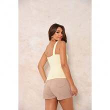 Top Croped poliamida com alça Casual Academia Casual - Multicolorido - Visão 4