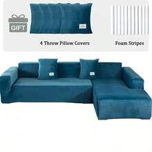 L Shape Sofa Covers 2pcs 3+4 Seater Sectional Couch Slipcovers Protector - The Perfect Solution For A Sleek And Chic Living Room - Orange - View 8