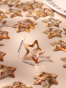 5/10/20pcs Ins Style Metal Star BB Clips, For Bangs, Hairline, Streaks, Street Dance, Party, Y2K Chic, Gold Hair Clips, Hair Accessories,Travel,Birthday, Claw Clips - Gold - View 3