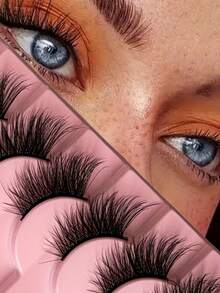 10 Pairs Fluffy Cat-Eye & Doll-Style Half Lashes, C-Curl 6-15mm – Easy-To-Apply False Eyelashes For Beginners, Reusable Multi-Pack - View 2