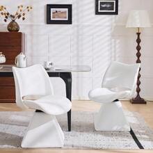 Comfortable Swivel Chair In Black, Modern High-Back Chair Made Of Synthetic Leather, Ideal For Dining Rooms, Home Offices And Living Rooms. - 白色 - 查看 3
