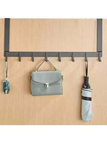 1pc No-Drill Door Back Hanging Rack, Wall-Mounted Coat Rack, Bathroom Towel Rack, Door Back Clothes Rack, Entryway Key Rack. Suitable For Kitchen, Bathroom Door Hanging Storage, Room Decoration, Home Decor, Kitchen Accessories - Multicolor - View 6