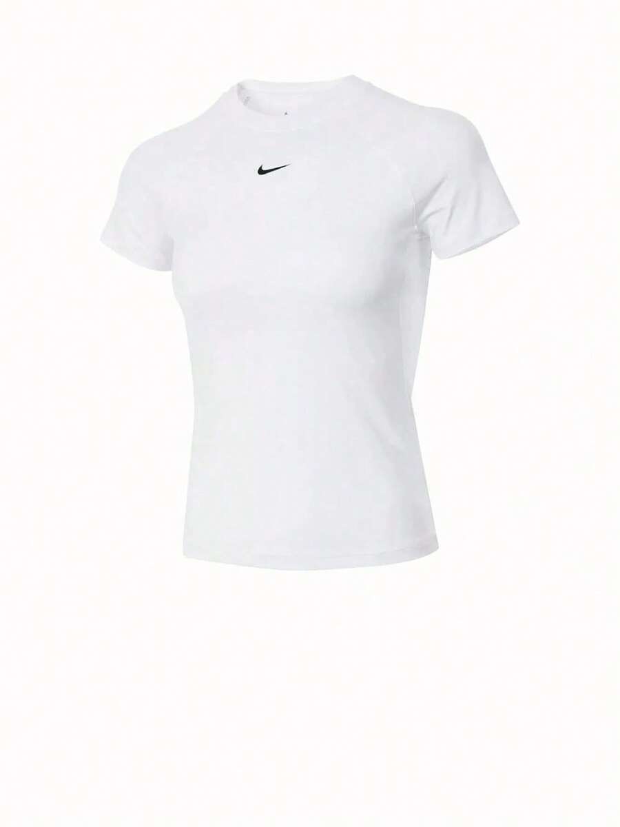 Nike Kaos Lengan Pendek Olahraga Kasual Wanita PRO DF SS BASELAYER - Putih - View 1