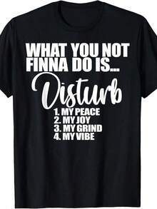 Camiseta de Mujer "No Interfieras con Mi Paz, Felicidad y Lucha" - Estilo Retro con Lema Declarativo, Cuello Redondo y Manga Corta, Adecuada para Uso Casual en Todas las Temporadas, Camisetas Atractivas e Interesantes para Damas - Imprescindible para Regalos.Adecuado para ambas estaciones, primavera y verano. - Negro - Ver 8