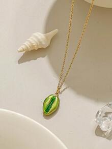 Mazuer 1件海洋风镂空贝壳吊坠项链，18K镀金不锈钢锁骨链，适合夏季海滩和日常佩戴 - 彩色 - 查看 10