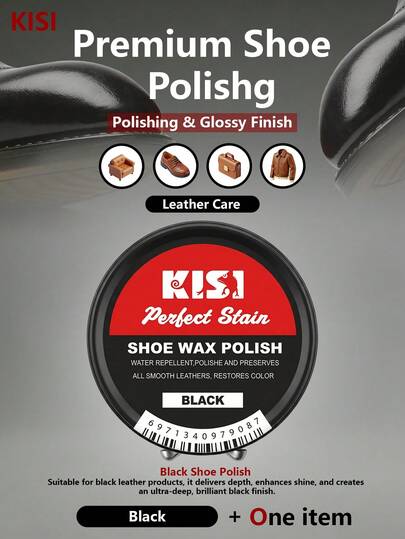 KISI Set de cuidado de zapatos y botas de color marrón, incluye betún para zapatos, jabón de silla, dubbin, crema para dar brillo a zapatos y botas, cera para el cuidado de zapatos y botas, limpiador, etc.