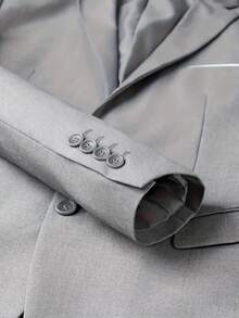 2pcs Men's Suit Set, Jacket + Trousers, Fashion Quality, Suitable For Weddings, Parties Or Formal Events - Grey - View 7