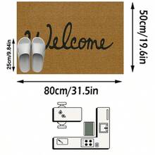 1 pieza Felpudo de bienvenida, estilo clásico vintage estadounidense con la letra inglesa "BIENVENIDO", adecuado para baño, cocina, entrada, pasillo, mesita de noche, sala de estar, dormitorio, alfombra de área suave lavable a máquina, decoración del hogar - P - Ver 10