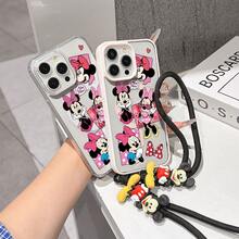 This Disney Mickey Mouse Lanyard Phone Case Is Fully Covered In TPU Material, Features Strong Magnetic Closure, Is Shockproof And Lightweight, And Is Compatible With IPhone17/16/11/13/15/15 Plus/15 Pro/15 Pro Max/12/14 Pro Max/11 Pro Max/12 Pro/12 Pro Max/13. This Phone Case Is A Popular Birthday Gift Or Business Gift Choice; It Is Durable, Stain- And Fingerprint Resistant, And Suitable For Both Men And Women. The Set Also Includes A Mickey Mouse Phone Case And A Mickey Mouse Plush Bracelet, Making It A Perfect Gift For Friends And Family. This Stylish Phone Case Is Fun, Lightweight, And Durable. IPhone17 Pro Max Phone Case, Minnie Mouse Phone Case. - Blue - View 4