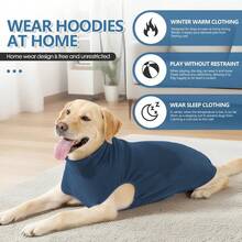 1 pieza Suéter para perro de unicolor acogedor, ropa para perro ligera y elástica de lavado de alfombra suave para perros pequeños, medianos y grandes - Verde - Ver 6