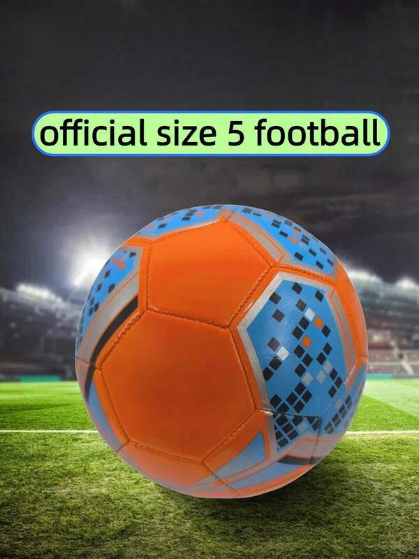 1pc Size 5 Red Outdoor Sports Football, Suitable For Beach, Grass, Cement, Indoor & Outdoor, Durable For Youth Training And Match, PU Multi-Color Football