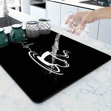 1 pieza Felpudo de cocina súper absorbente y de secado rápido con base antideslizante, apto para barra de café, mesa de comedor - Superficie de fácil limpieza y diseño de secado rápido, se adapta a cocinas modernas o tradicionales, accesorios de barra de café, decoración del hogar con estilo - Rapsodia del café - Ver 4