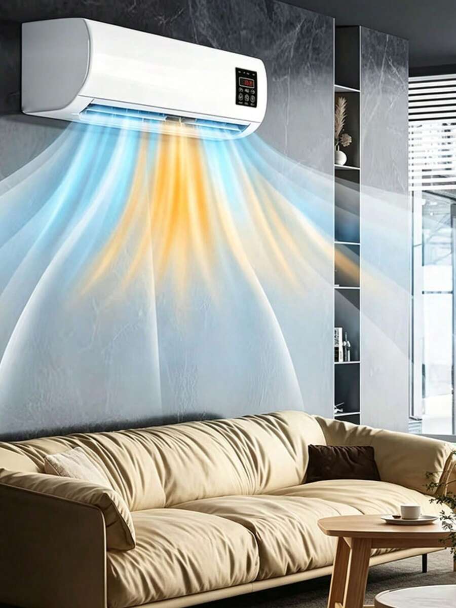 Modern 2-In-1 Wall Fan Heater & Air Conditioner - Portable Quiet Unit With Remote For All-Season Home/Office Use - Xem 1