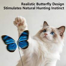 吸盘蝴蝶逗猫棒 - 可充电互动宠物玩具，满足猫咪的狩猎本能，居家放松 - 彩色 - 查看 5