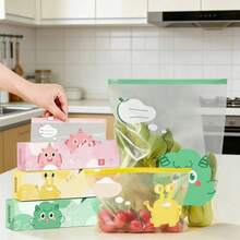 Paquete Variado de 55 Bolsas Reutilizables para Almacenamiento de Alimentos (Snacks, Sándwiches), Bolsas con Cierre Hermético a Prueba de Fugas, Bolsas para Congelador, Seguras, Bolsa de Almacenamiento para Cocina - M-20 piezas - Ver 3