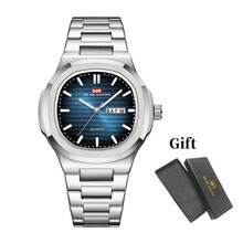 VA VA VOOM 43.5mm Stainless Steel Case Luxury Brand Men's Quartz Watch, Business Casual Wristwatch With Date, Week Display, Luminous Stripes, 3ATM Water Resistant, Elegant Gift For Men - Blue - View 12