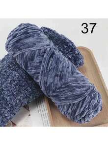 Sợi giả cashmere mềm mại 100g/200g/250g, 100% sợi polyester cao cấp, thích hợp để làm khăn quàng cổ/áo len, nguyên liệu thủ công DIY (không bao gồm đạo cụ trưng bày). - 037 Xanh Denim. - Xem 1