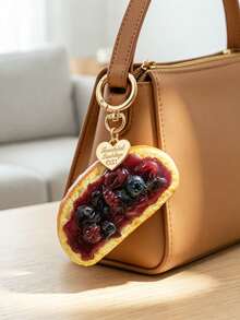 1pc Creative Fruit Dessert Keychain, Realistic Food Toy Model Keyring, Car/Phone/Bag Charm Decor Gift - Multicolor - View 5