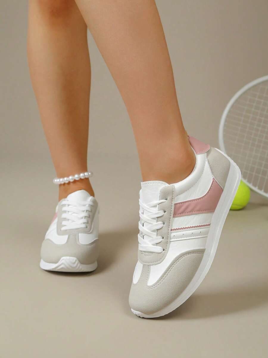 Giày thể thao nữ casual mùa xuân 2026, kiểu Hàn Quốc, thoáng khí. - Hồng - Xem 1