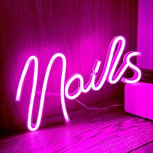 1pc Nails Neon Light Sign, USB Or Battery Powered, Nail Neon Light Sign, Fragrance-Free, Suitable For Nail Salons, Beauty Rooms, Bedrooms, Hair Salons, Indoor And Outdoor Use, Bars, Valentine's Day, Children's Day, Mother's Day, Christmas And Other Holidays Decoration, Perfect Gift For Birthday And Christmas - White - View 10