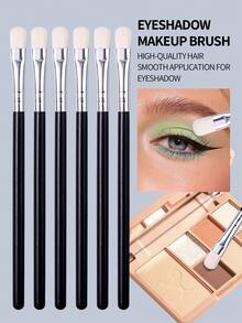 6支眼影刷套装，柔软刷毛，适用于精细眼妆，包含晕染刷和晕染刷。 - 黑色 - 查看 8