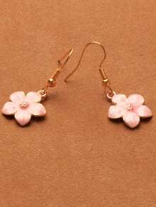 1对粉色樱花耳环，适合日常佩戴 - 粉色 - 查看 4