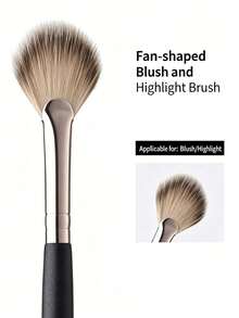 Cọ tán má hồng hình quạt, cọ highlight, cọ phấn phủ mềm mại dành cho người mới bắt đầu và sinh viên. - Nhiều màu - Xem 2