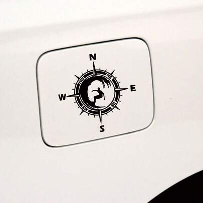 1pc Surf Compass Vinyl Car Sticker, Waterproof & UV-Resistant, Suitable For SUV, Sedan, Truck, Skateboard, Beach Adventure, Car Body & Window Decor Accessory